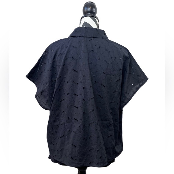 NWT a new day Minimalist Sz XXL Eyelet Short-Sleeve Button Down Shirt & Tank Set - Picture 2 of 14